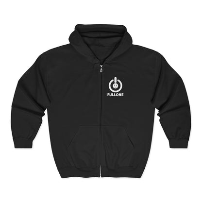 FullOne Power Logo Zip Hoodie — Tech Gamer Full-On Graphic Zip-Up