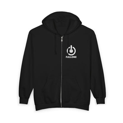 FullOne Power Logo Zip Hoodie — Tech Gamer Full-On Graphic Zip-Up