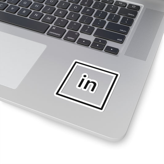 LinkedIn Logo Kiss-Cut Sticker — Minimal Social Media Laptop Decal