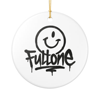 Smiley 'Fultone' Ceramic Ornament — Graffiti-Style Holiday Decoration