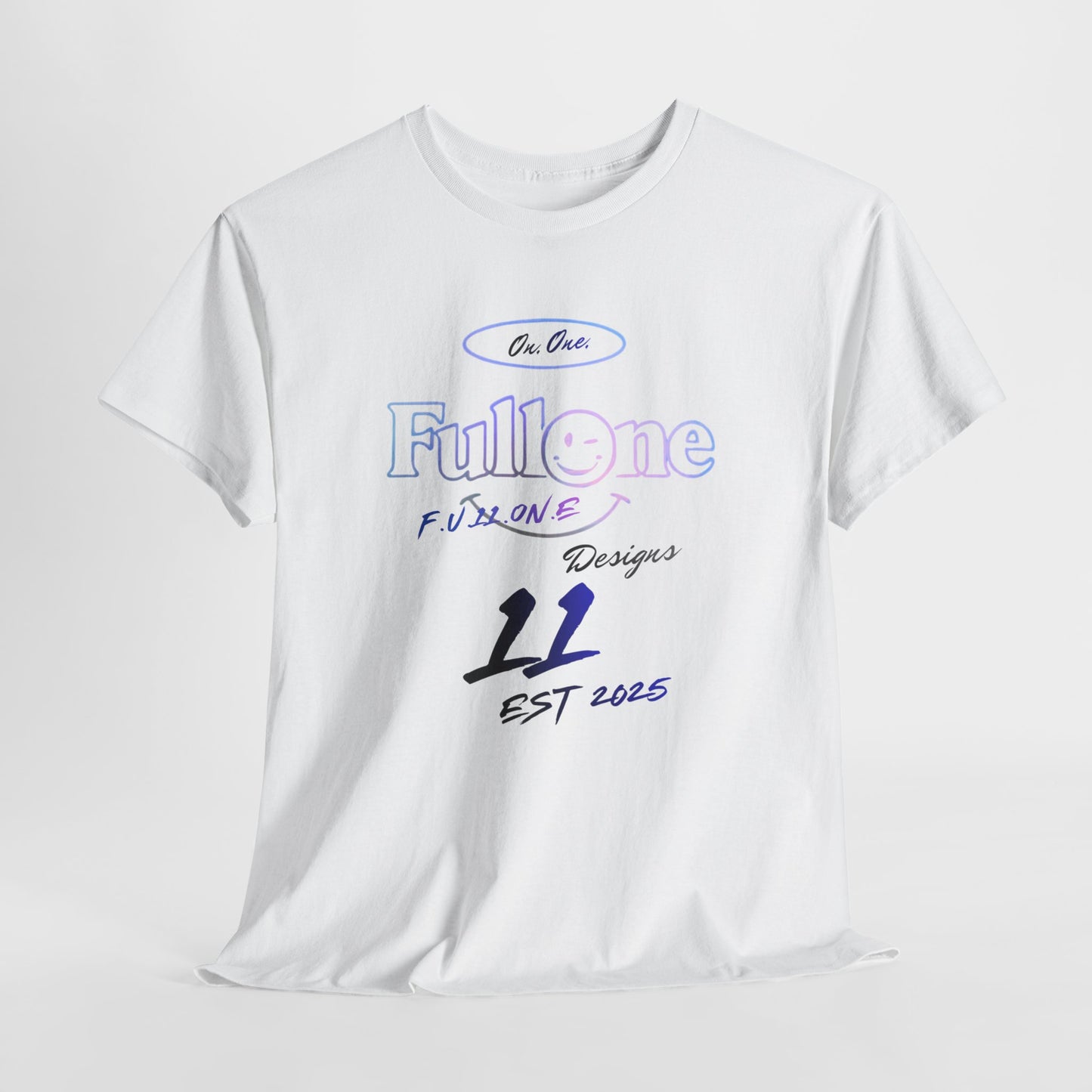 FullOne '11' Graphic Tee – Minimal Pastel Logo T-Shirt