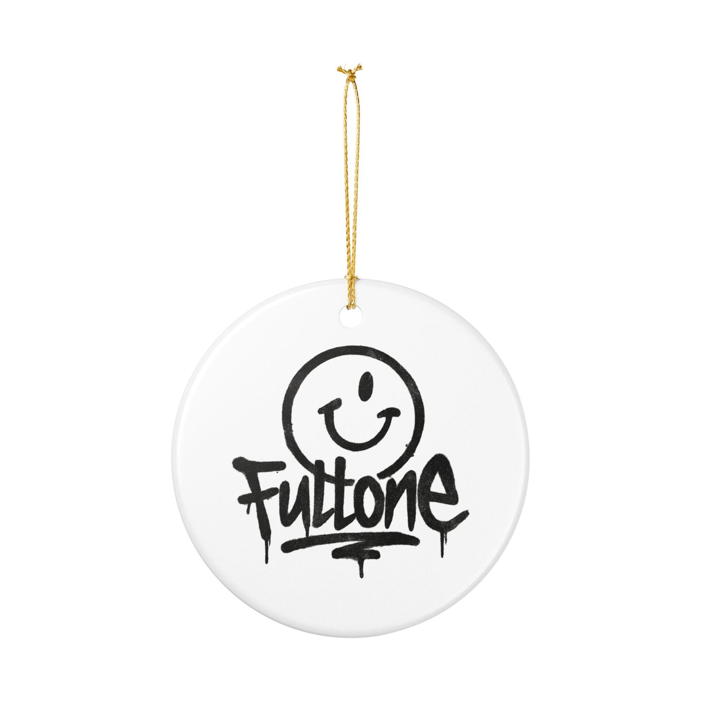 Smiley 'Fultone' Ceramic Ornament — Graffiti-Style Holiday Decoration
